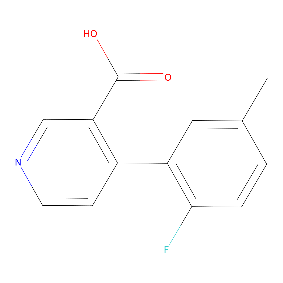 4-(2-Fluoro-5-methylphenyl)nicotinic acid molecular structure, CAS 1262011-38-0