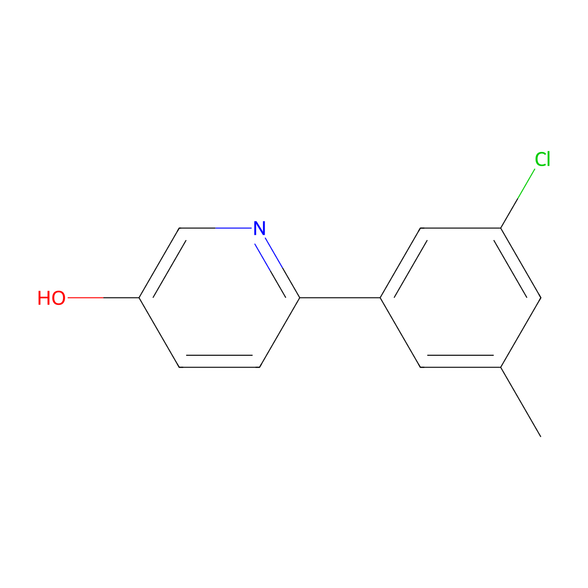 6-(3-Chloro-5-methylphenyl)pyridin-3-ol molecular structure, CAS 1262011-46-0