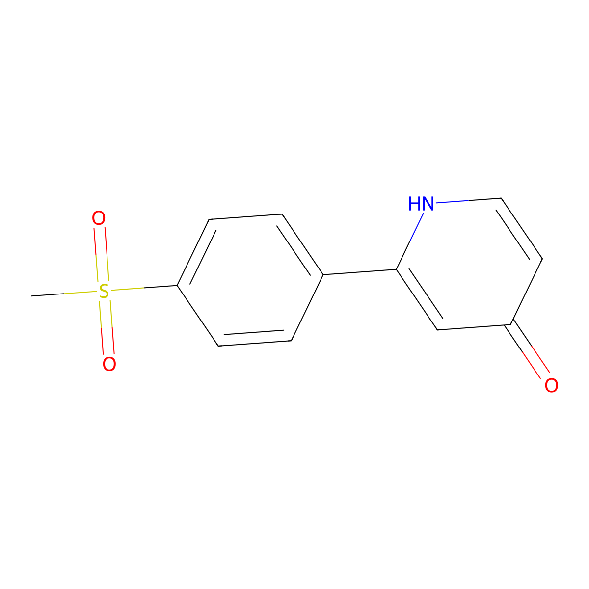 4-Hydroxy-2-(4-methylsulfonylphenyl)pyridine molecular structure, CAS 1262011-51-7