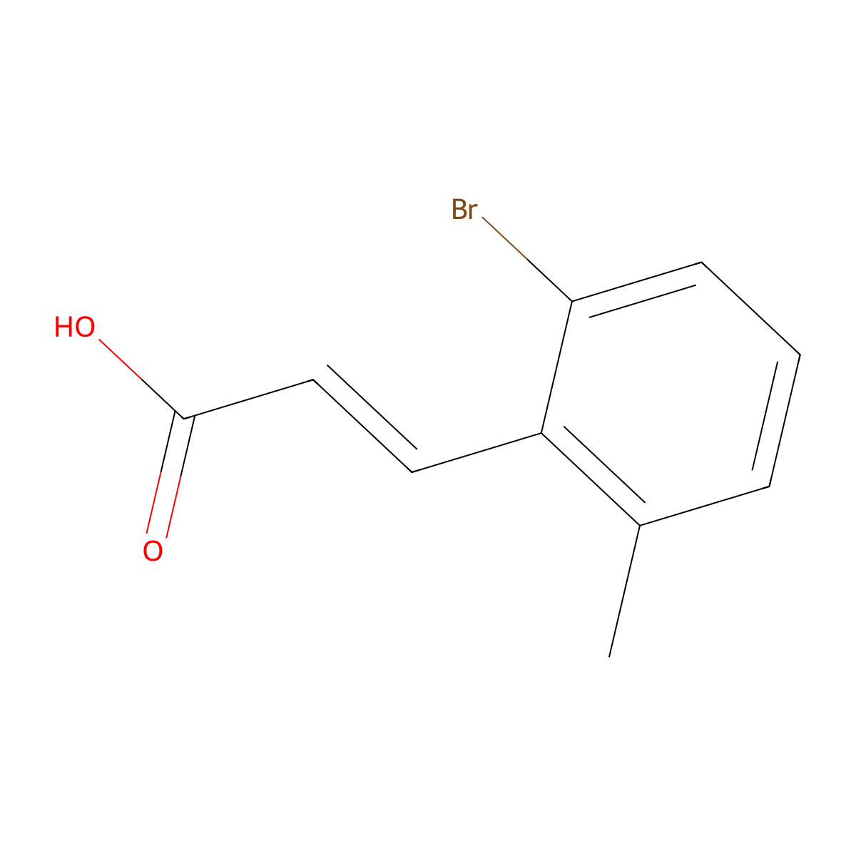(2E)-3-(2-bromo-6-methylphenyl)prop-2-enoic acid molecular structure, CAS 1262012-40-7