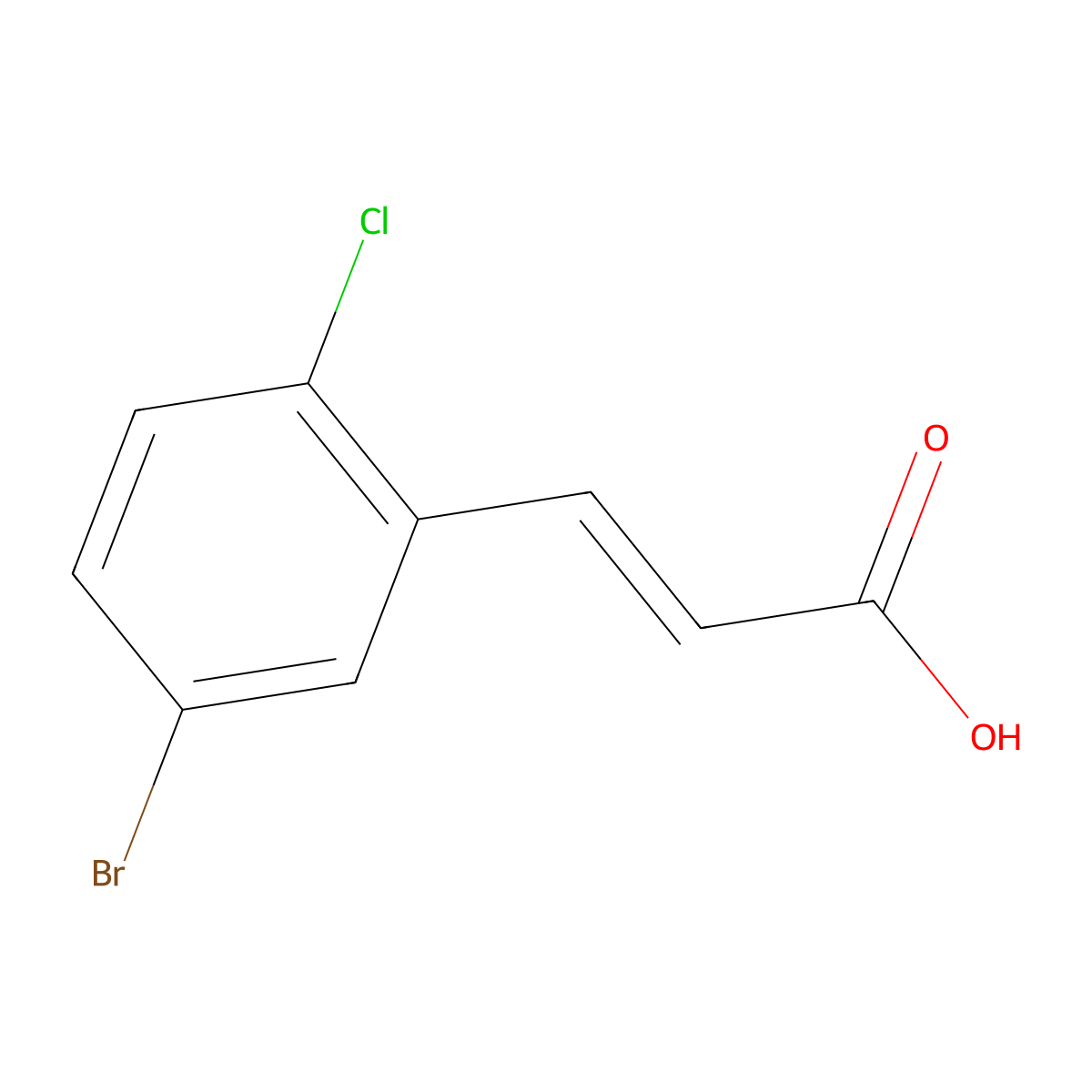 5-Bromo-2-chlorocinnamic acid molecular structure, CAS 1262013-10-4