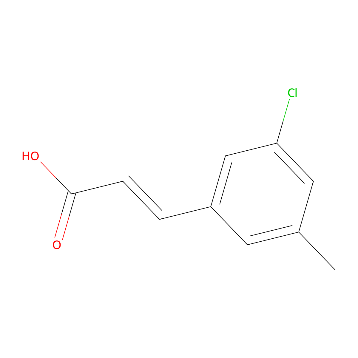 (2E)-3-(3-chloro-5-methylphenyl)prop-2-enoic acid molecular structure, CAS 1262013-17-1