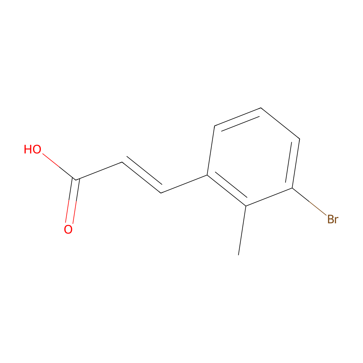(2E)-3-(3-bromo-2-methylphenyl)prop-2-enoic acid molecular structure, CAS 1262013-60-4