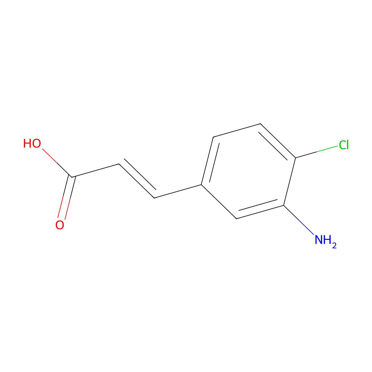 3-(3-Amino-4-chloro-phenyl)prop-2-enoic acid molecular structure, CAS 1262014-52-7