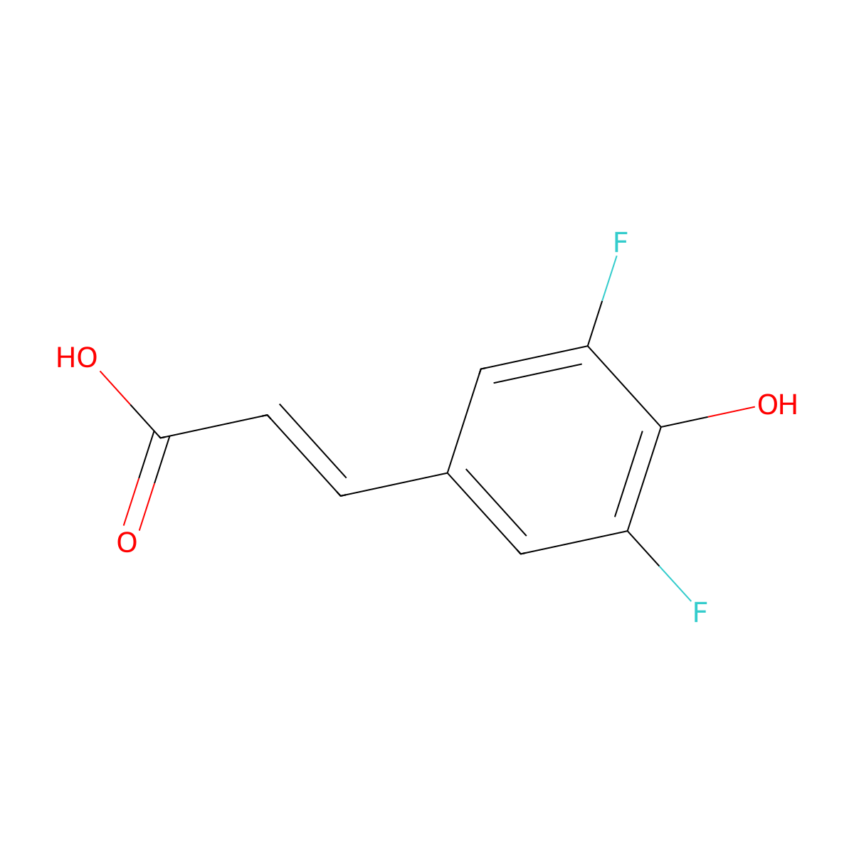 3,5-Difluoro-4-hydroxycinnamic acid molecular structure, CAS 1262019-00-0