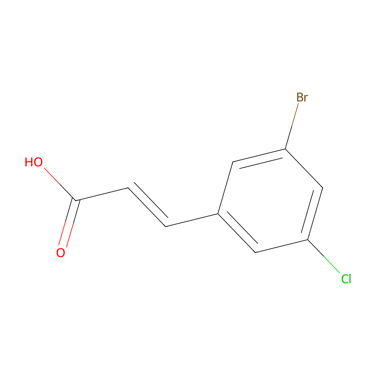 3-(3-Bromo-5-chlorophenyl)prop-2-enoic acid molecular structure, CAS 1262019-07-7