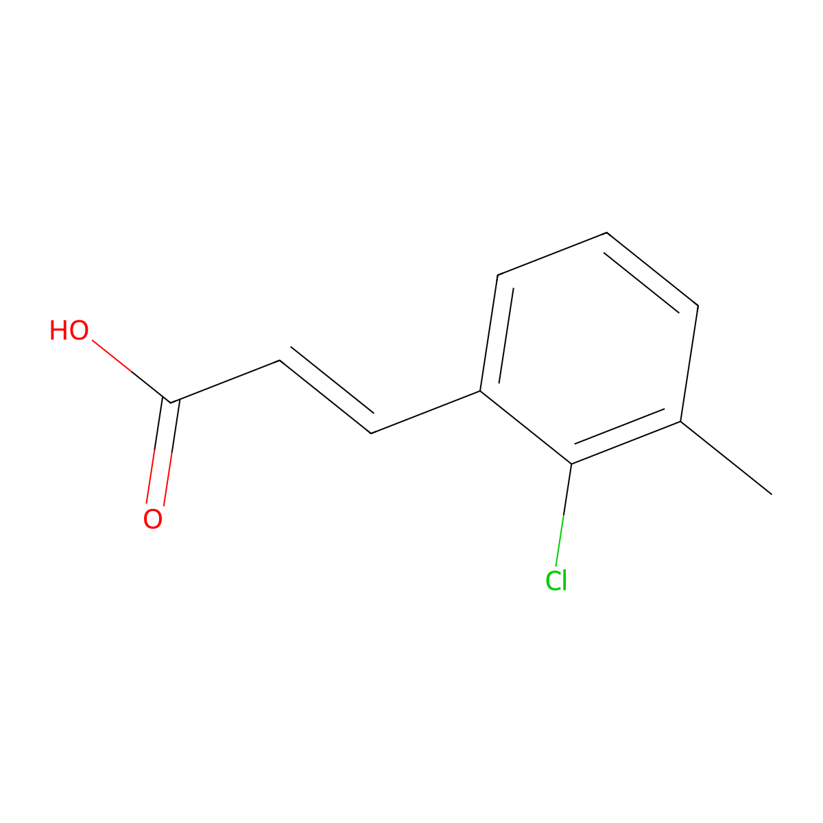 (2E)-3-(2-chloro-3-methylphenyl)prop-2-enoic acid molecular structure, CAS 1262019-17-9