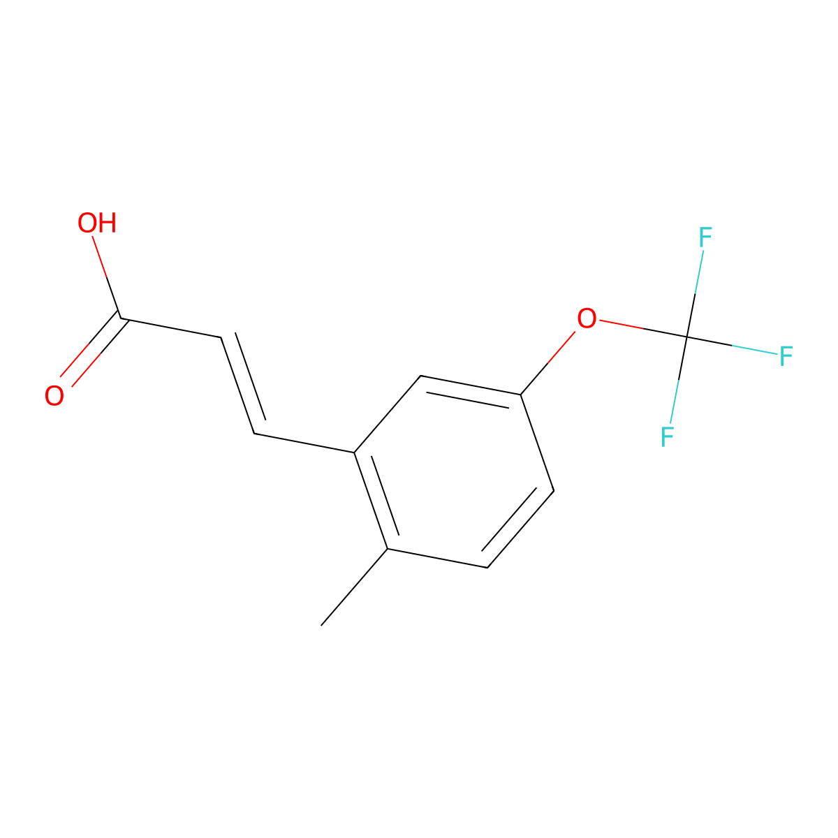 2-Methyl-5-(trifluoromethoxy)cinnamic acid molecular structure, CAS 1262019-25-9