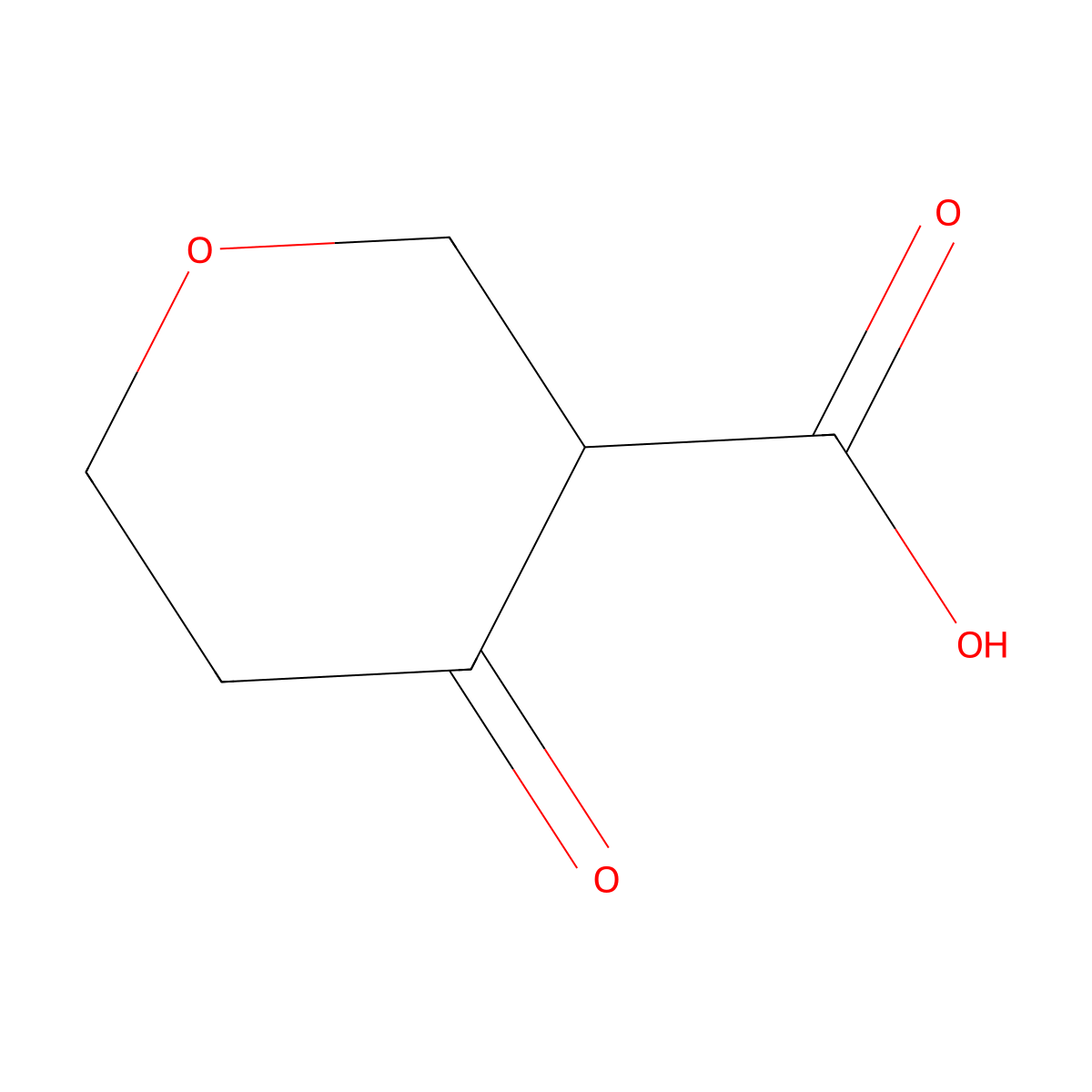 4-Oxotetrahydro-2H-pyran-3-carboxylic acid molecular structure, CAS 126202-22-0