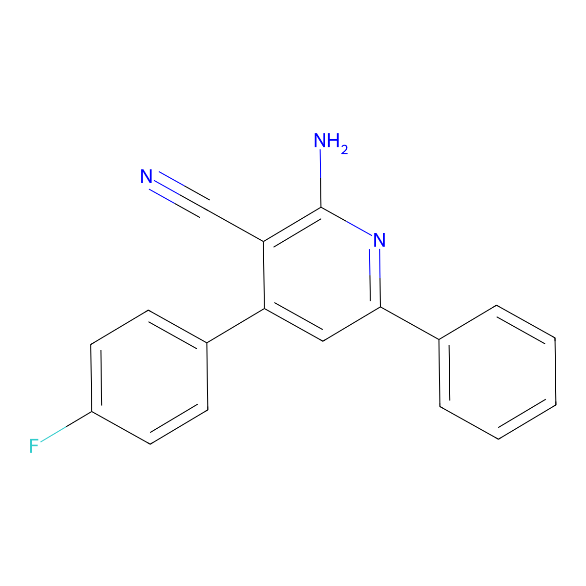 2-Amino-4-(4-fluorophenyl)-6-phenylpyridine-3-carbonitrile molecular structure, CAS 126202-91-3