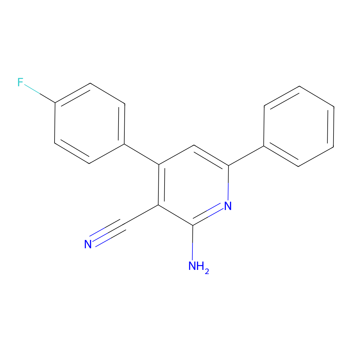 2-Amino-4-(4-fluorophenyl)-6-phenylpyridine-3-carbonitrile molecular structure, CAS 126202-91-3