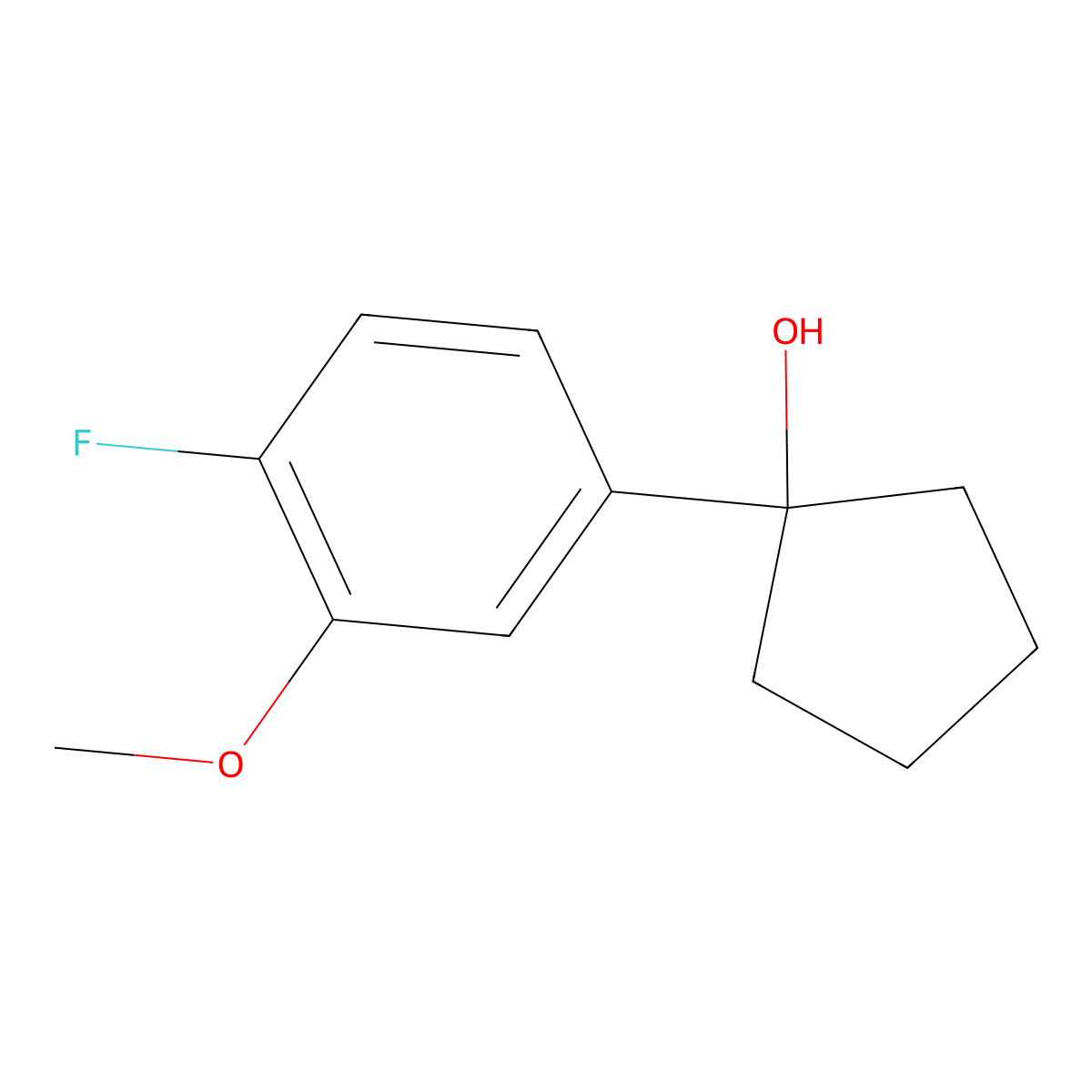 1-(4-Fluoro-3-methoxyphenyl)cyclopentanol molecular structure, CAS 1262037-79-5