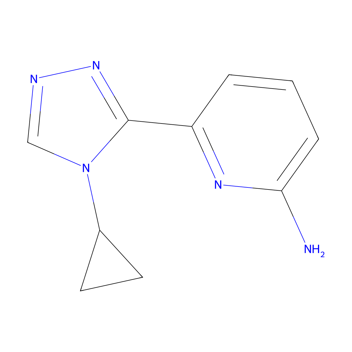 6-(4-Cyclopropyl-4H-1,2,4-triazol-3-yl)pyridin-2-amine molecular structure, CAS 1262043-91-3
