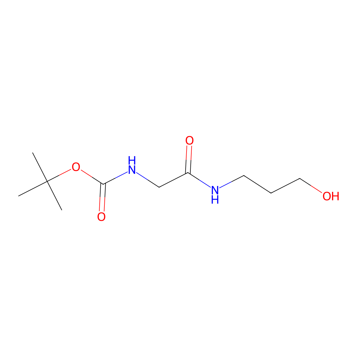 tert-butyl N-{[(3-hydroxypropyl)carbamoyl]methyl}carbamate molecular structure, CAS 1262046-68-3