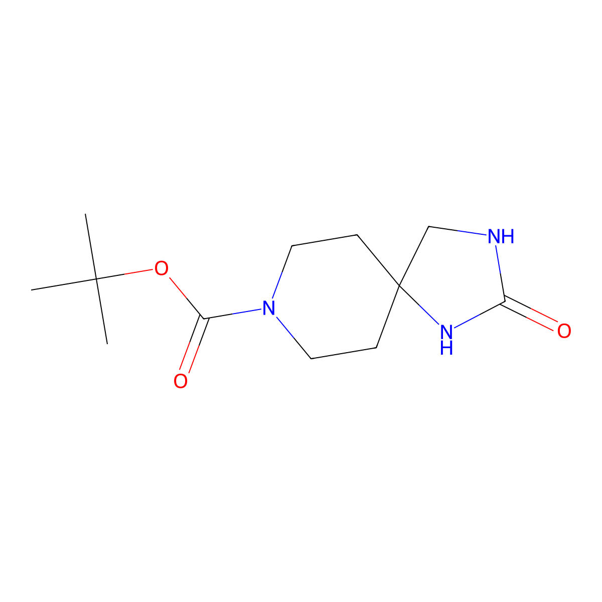 Tert-butyl 2-oxo-1,3,8-triazaspiro[4.5]decane-8-carboxylate molecular structure, CAS 1262047-43-7