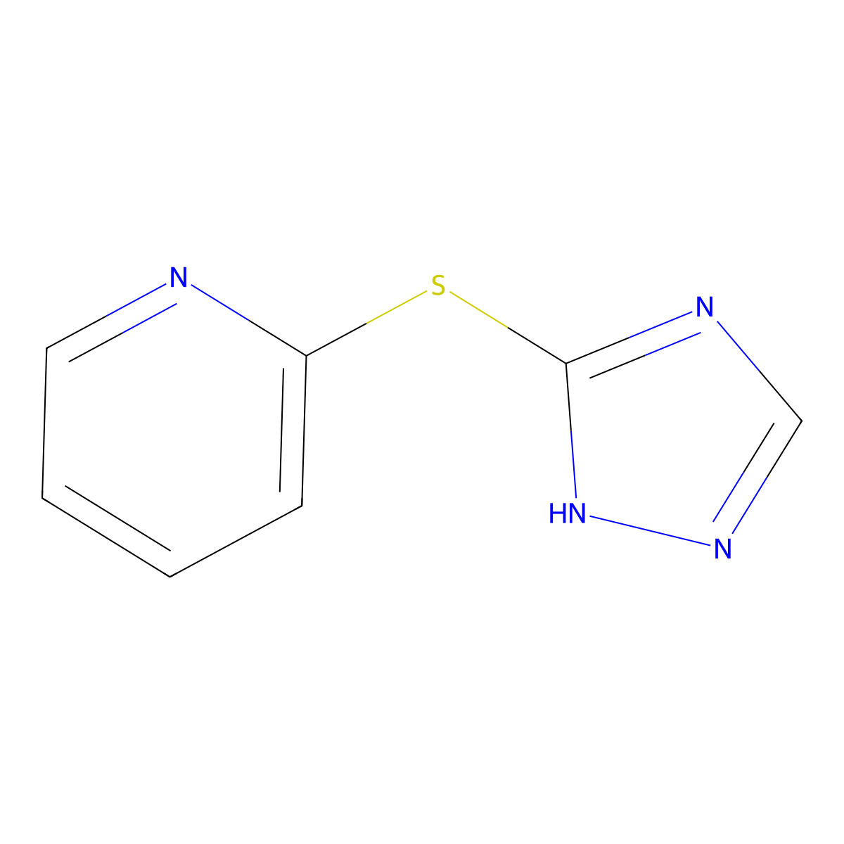 Pyridine, 2-(1H-1,2,4-triazol-3-ylthio)- molecular structure, CAS 126209-04-9