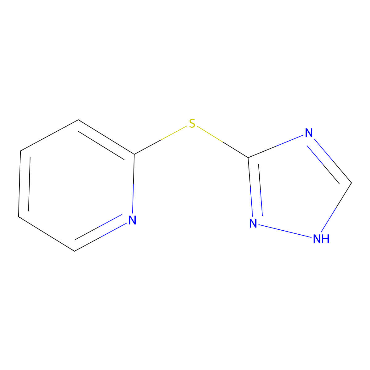 Pyridine, 2-(1H-1,2,4-triazol-3-ylthio)- molecular structure, CAS 126209-04-9