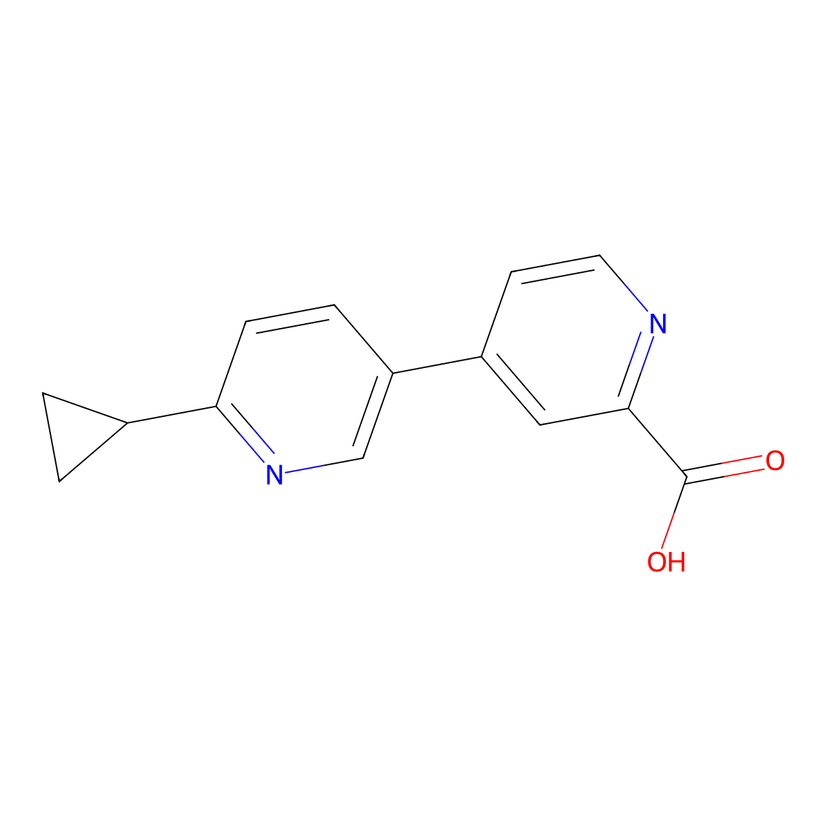 4-(6-Cyclopropyl-3-pyridinyl)pyridine-2-carboxylic acid molecular structure, CAS 1262098-89-4
