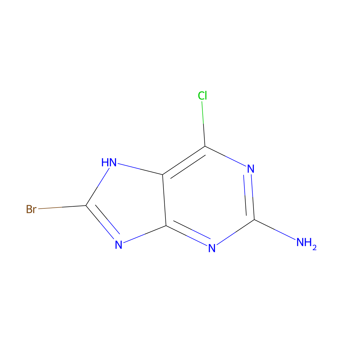 8-bromo-6-chloro-9H-purin-2-amine molecular structure, CAS 1262120-94-4
