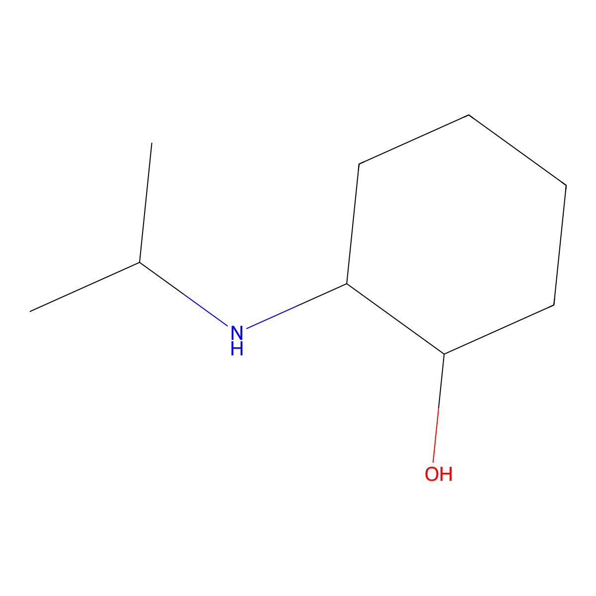 (1S,2S)-2-[(propan-2-yl)amino]cyclohexan-1-ol molecular structure, CAS 1262121-02-7