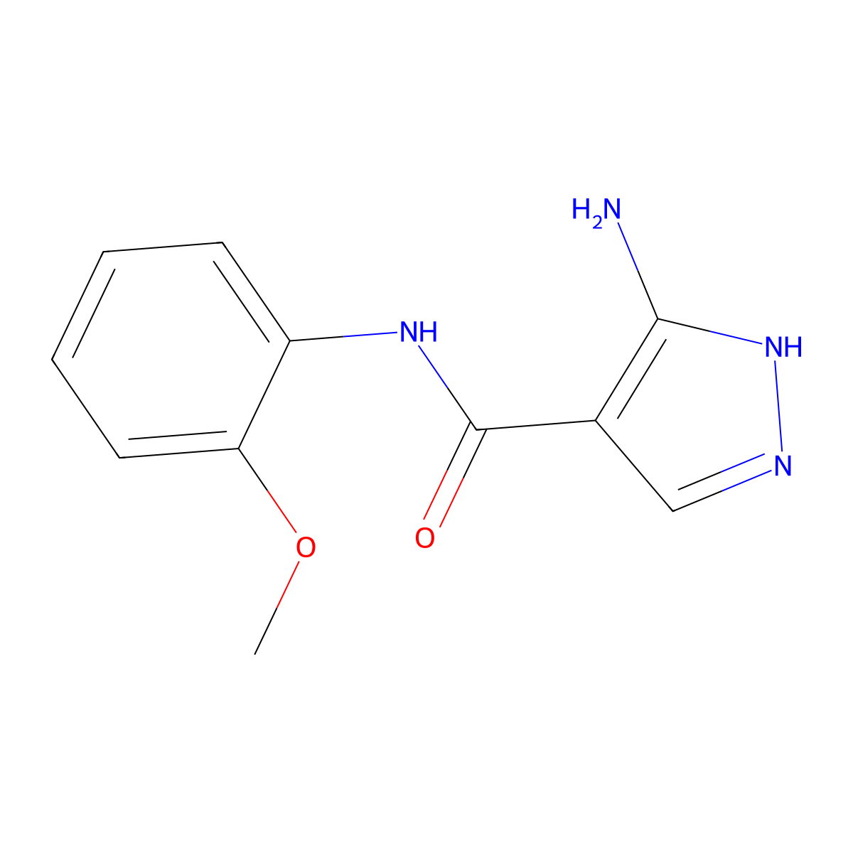 3-amino-N-(2-methoxyphenyl)-1H-pyrazole-4-carboxamide molecular structure, CAS 1262126-90-8