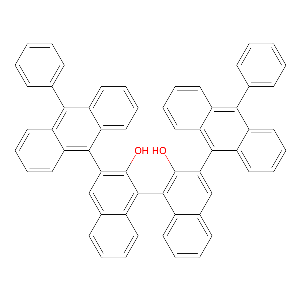(3R)-3,3'-Bis(10-phenylanthracen-9-yl)-[1,1'-binaphthalene]-2,2'-diol molecular structure, CAS 1262129-42-9