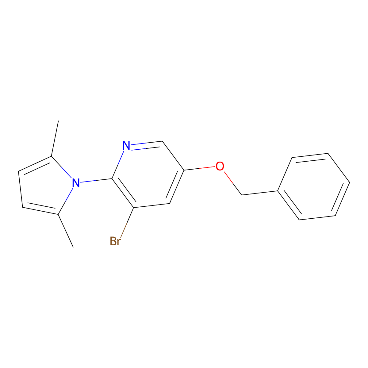 5-(benzyloxy)-3-bromo-2-(2,5-dimethyl-1H-pyrrol-1-yl)pyridine molecular structure, CAS 1262133-29-8