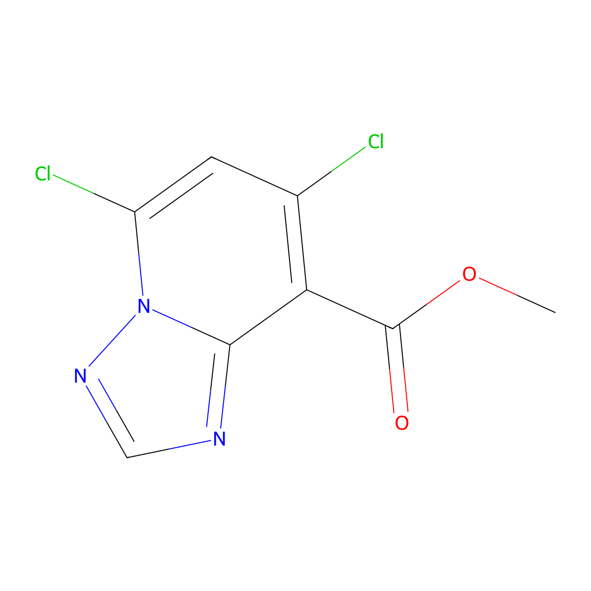 Methyl 5,7-dichloro[1,2,4]triazolo[1,5-a]pyridine-8-carboxylate molecular structure, CAS 1262133-51-6