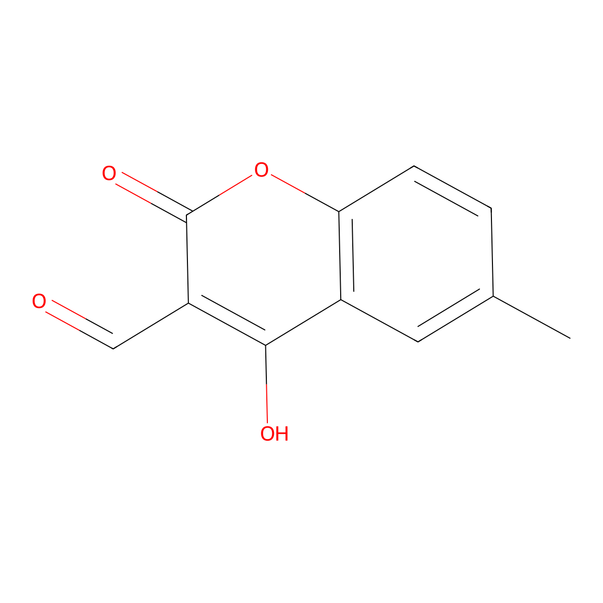 4-Hydroxy-6-methyl-2-oxo-2H-chromene-3-carbaldehyde molecular structure, CAS 126214-23-1