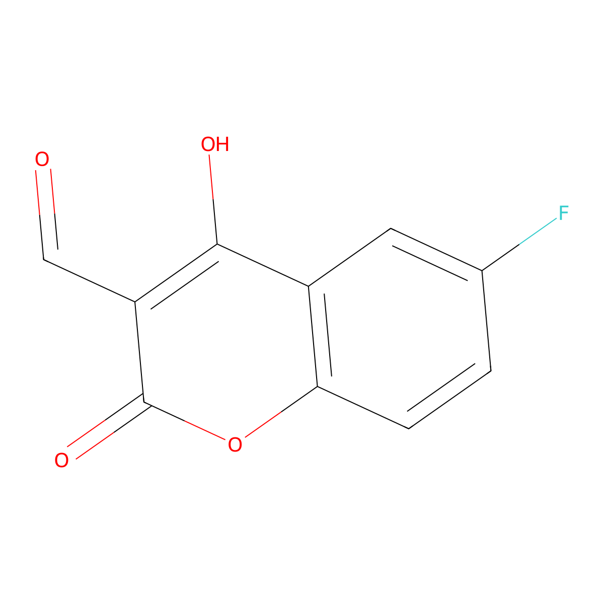 6-Fluoro-4-hydroxy-2-oxo-2H-chromene-3-carbaldehyde molecular structure, CAS 126214-26-4