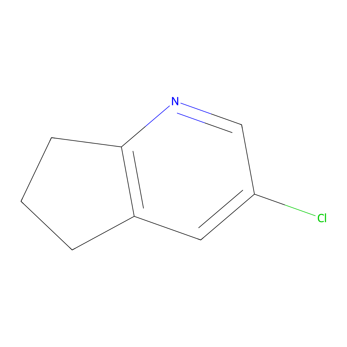 3-Chloro-6,7-dihydro-5H-cyclopenta[b]pyridine molecular structure, CAS 126215-93-8