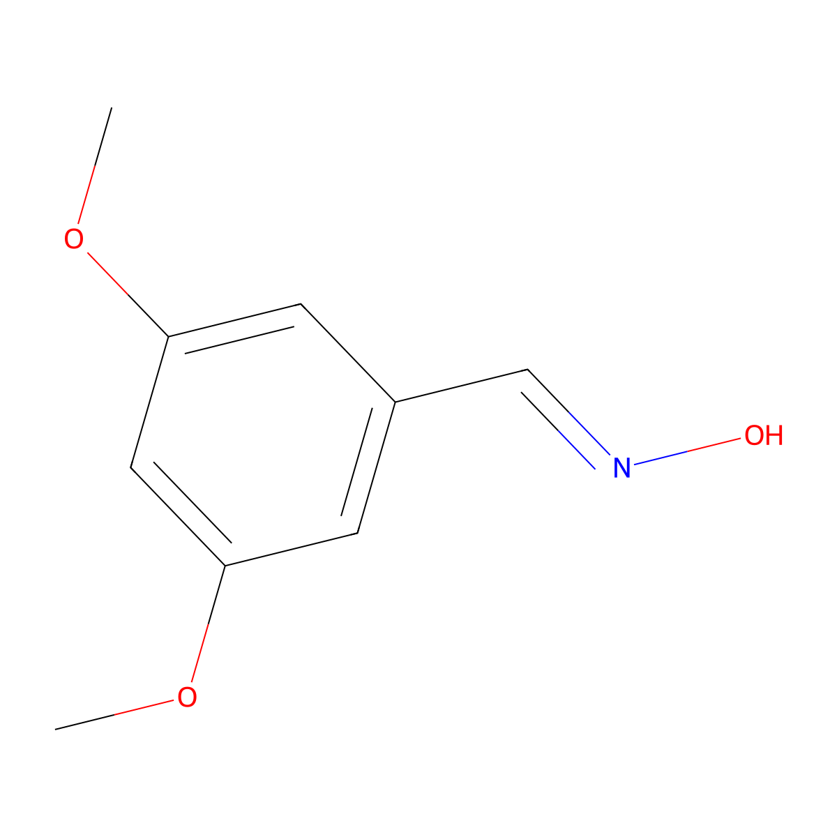N-[(3,5-dimethoxyphenyl)methylidene]hydroxylamine molecular structure, CAS 1262150-79-7