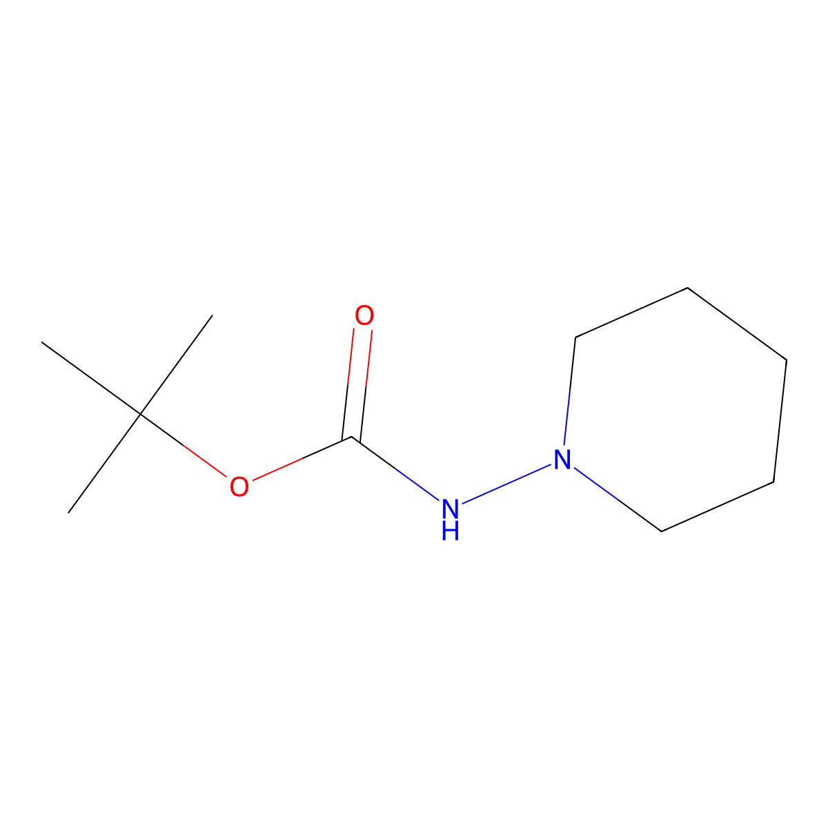 Tert-butyl piperidin-1-ylcarbamate molecular structure, CAS 126216-45-3