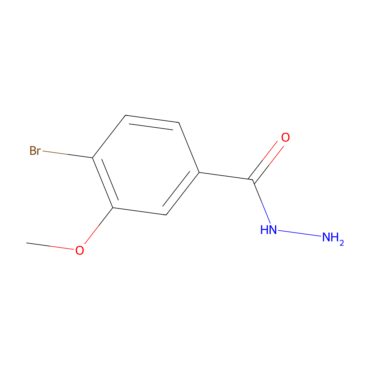 4-Bromo-3-methoxybenzohydrazide molecular structure, CAS 1262197-08-9