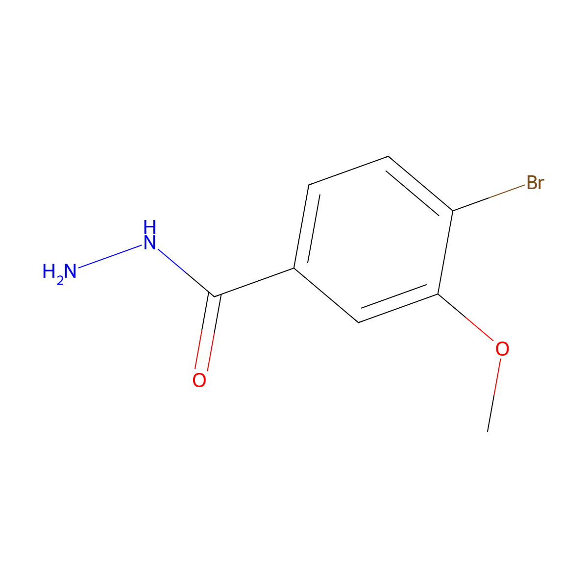 4-Bromo-3-methoxybenzohydrazide molecular structure, CAS 1262197-08-9
