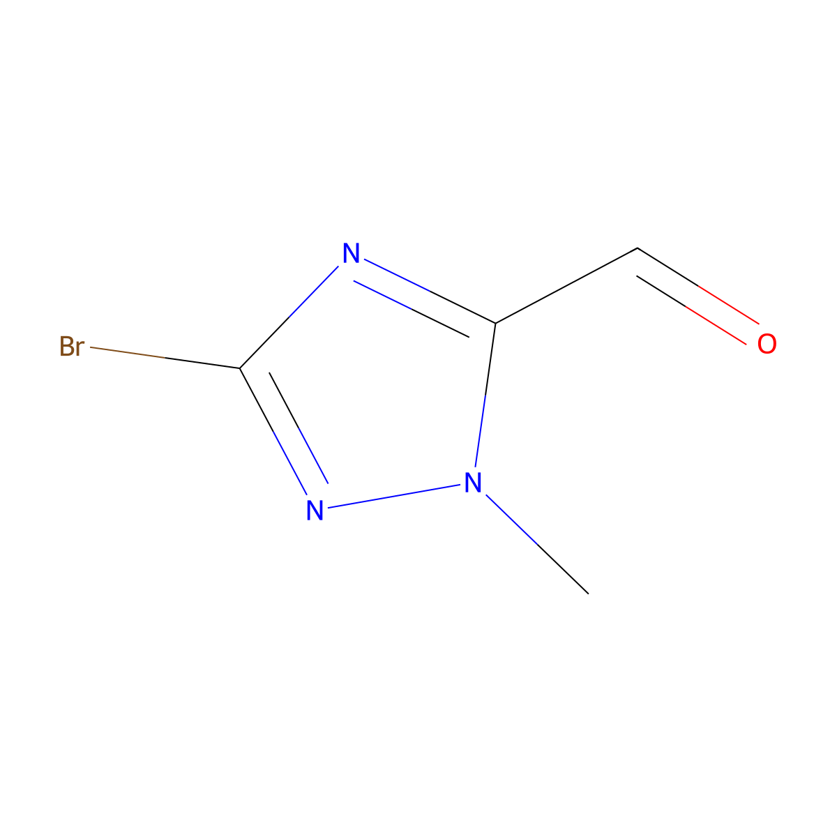 3-bromo-1-methyl-1H-1,2,4-triazole-5-carbaldehyde molecular structure, CAS 1262197-89-6