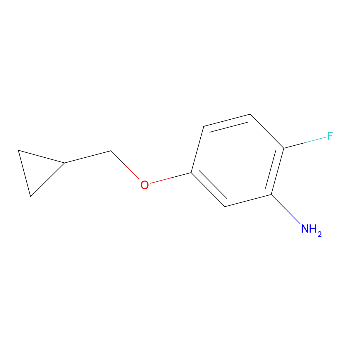 5-(Cyclopropylmethoxy)-2-fluoroaniline molecular structure, CAS 1262197-99-8