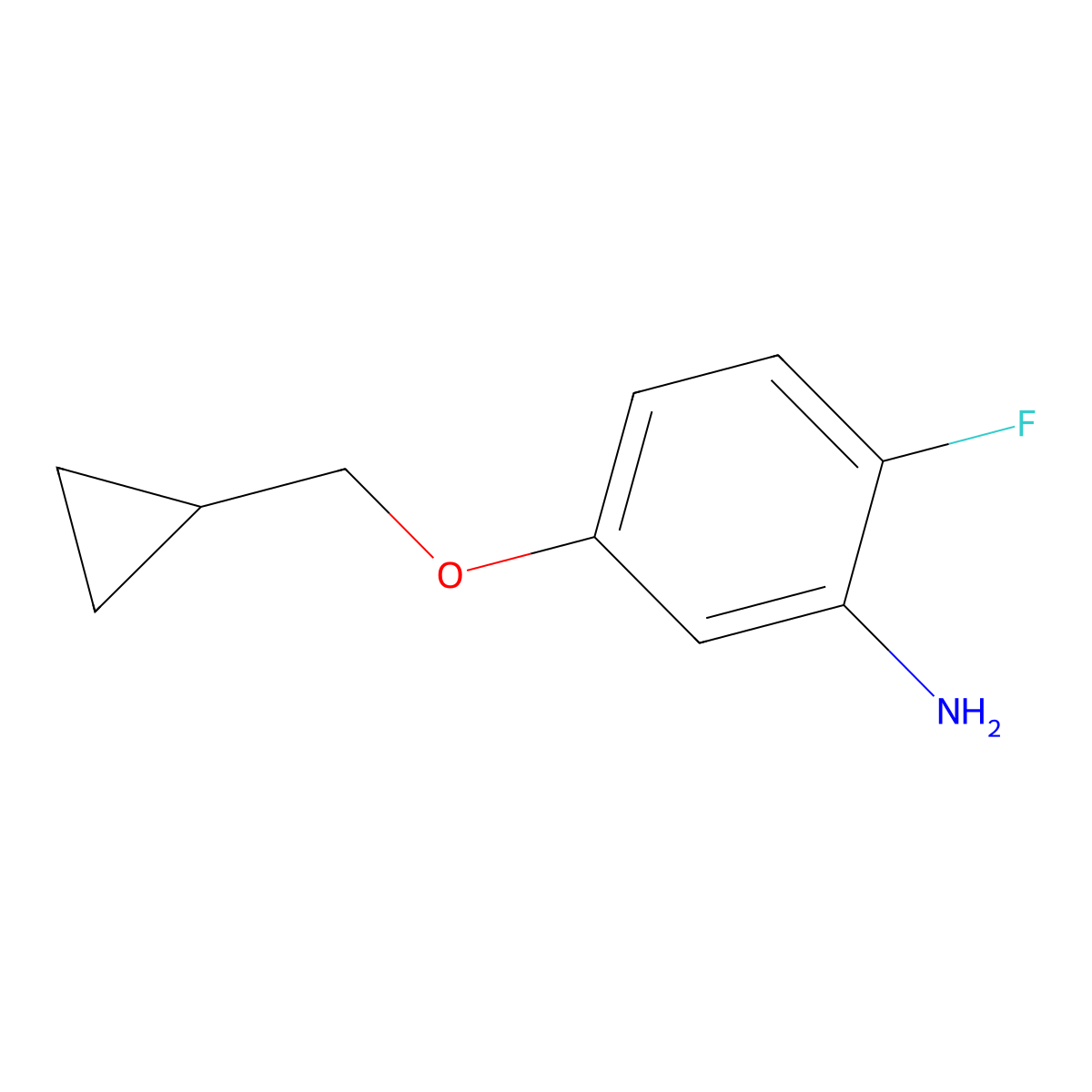 5-(Cyclopropylmethoxy)-2-fluoroaniline molecular structure, CAS 1262197-99-8