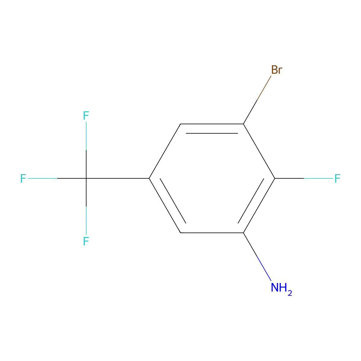 3-Bromo-2-fluoro-5-(trifluoromethyl)aniline molecular structure, CAS 1262198-06-0