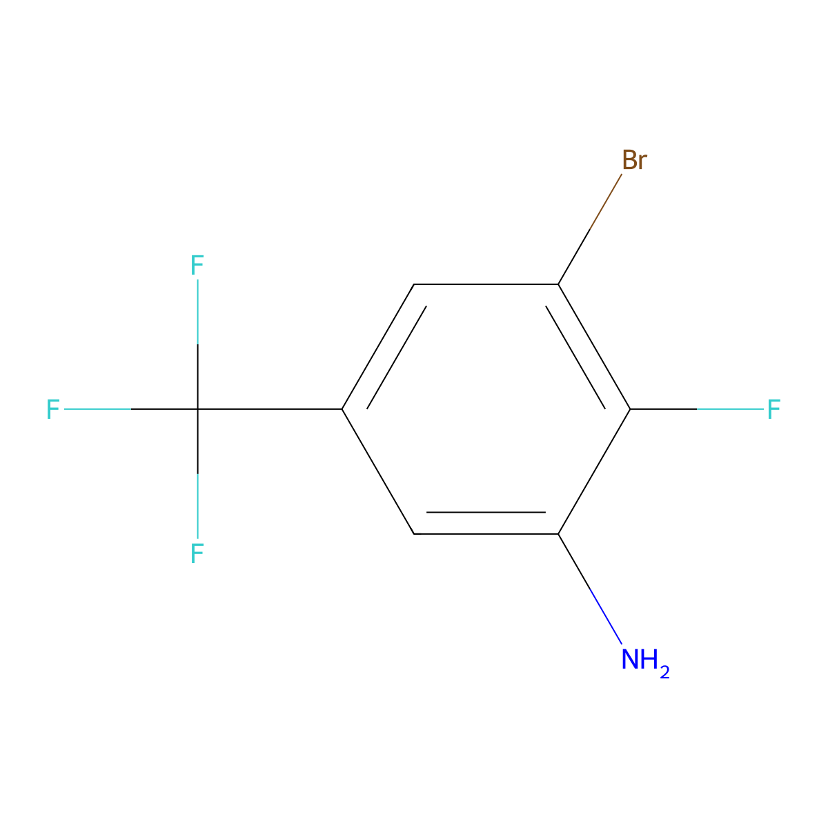 3-Bromo-2-fluoro-5-(trifluoromethyl)aniline molecular structure, CAS 1262198-06-0