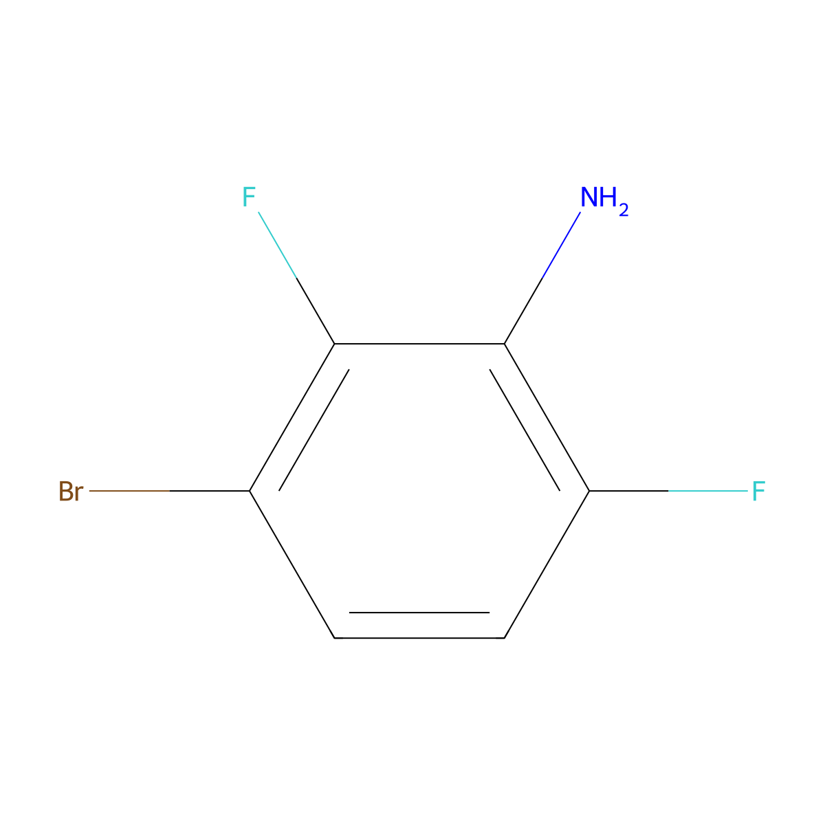 3-Bromo-2,6-difluoroaniline molecular structure, CAS 1262198-07-1