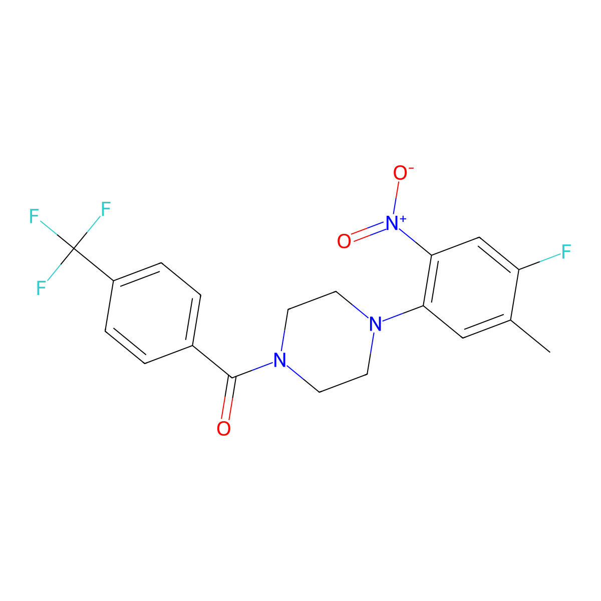 1-(4-Fluoro-5-methyl-2-nitrophenyl)-4-{[4-(trifluoromethyl)phenyl]carbonyl}piperazine molecular structure, CAS 1262222-55-8