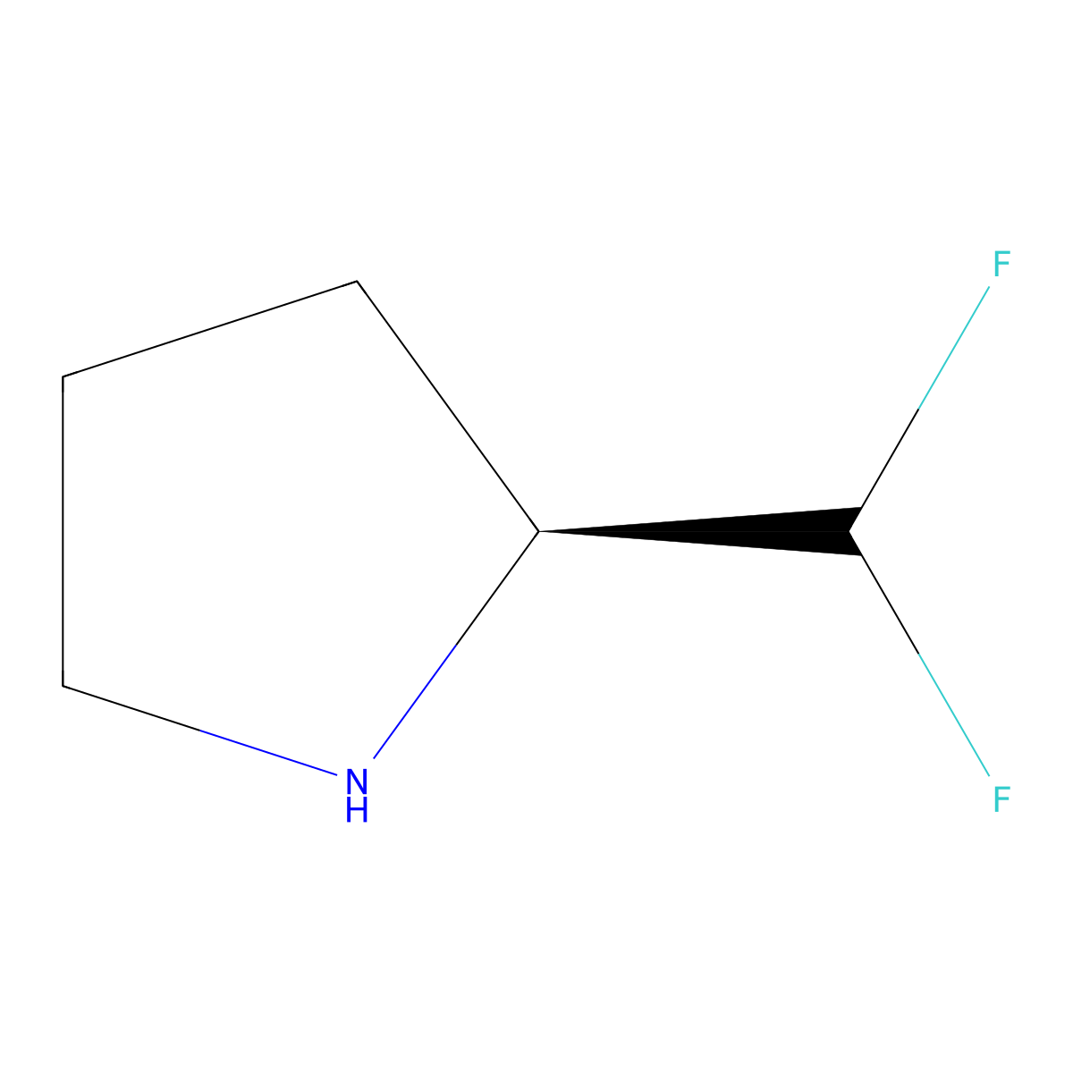 (2S)-2-(difluoromethyl)pyrrolidine molecular structure, CAS 1262236-69-0