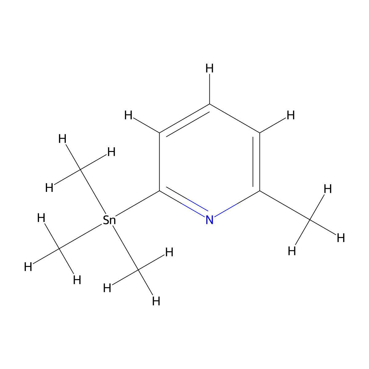 2-Methyl-6-(trimethylstannyl)pyridine molecular structure, CAS 126225-57-8