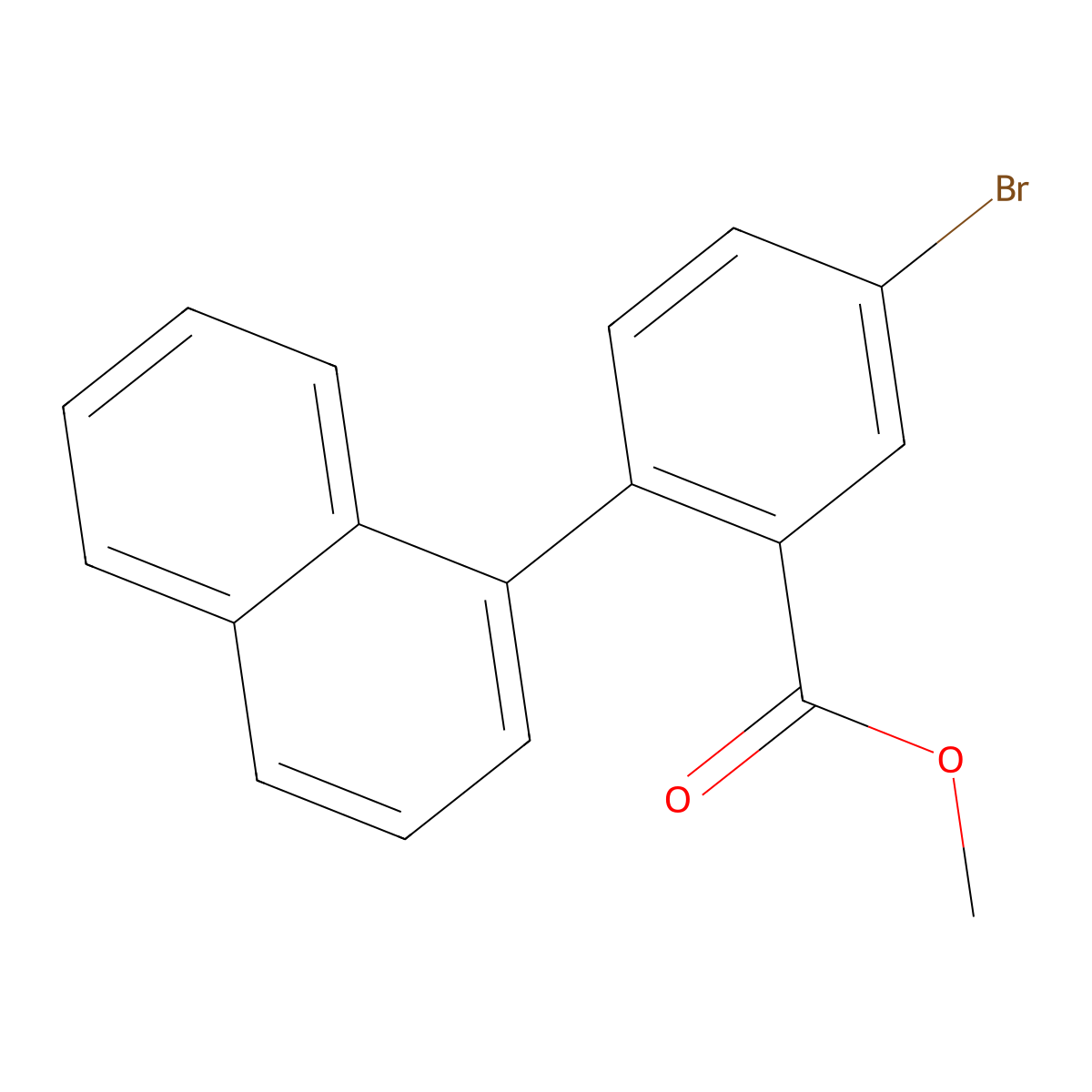 Methyl 5-bromo-2-(naphthalen-1-yl)benzoate molecular structure, CAS 1262281-86-6