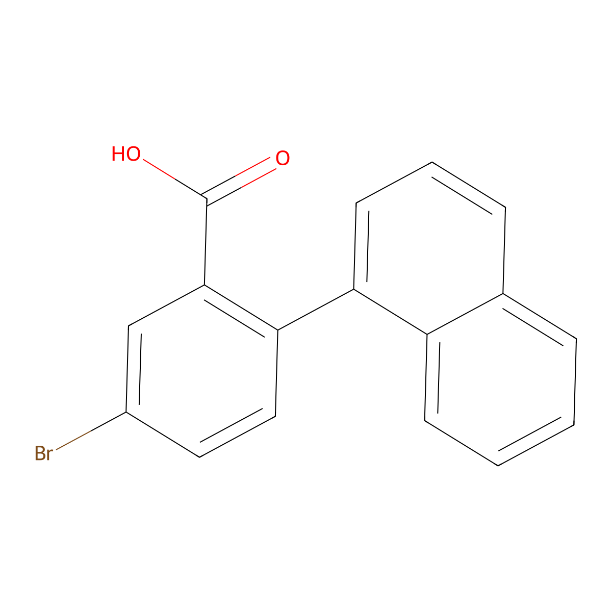 5-Bromo-2-(naphthalen-1-yl)benzoic acid molecular structure, CAS 1262281-87-7