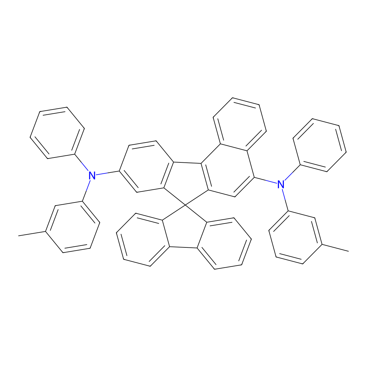 N5,N9-Diphenyl-N5,N9-di-m-tolylspiro[benzo[c]fluorene-7,9'-fluorene]-5,9-diamine molecular structure, CAS 1262281-91-3