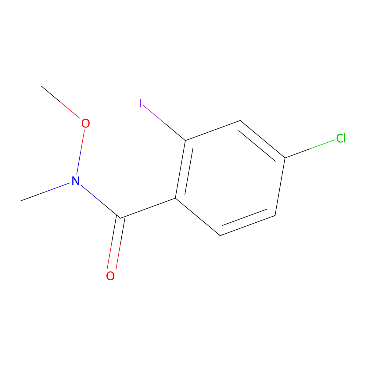 4-Chloro-2-iodo-N-methoxy-N-methylbenzamide molecular structure, CAS 1262282-26-7