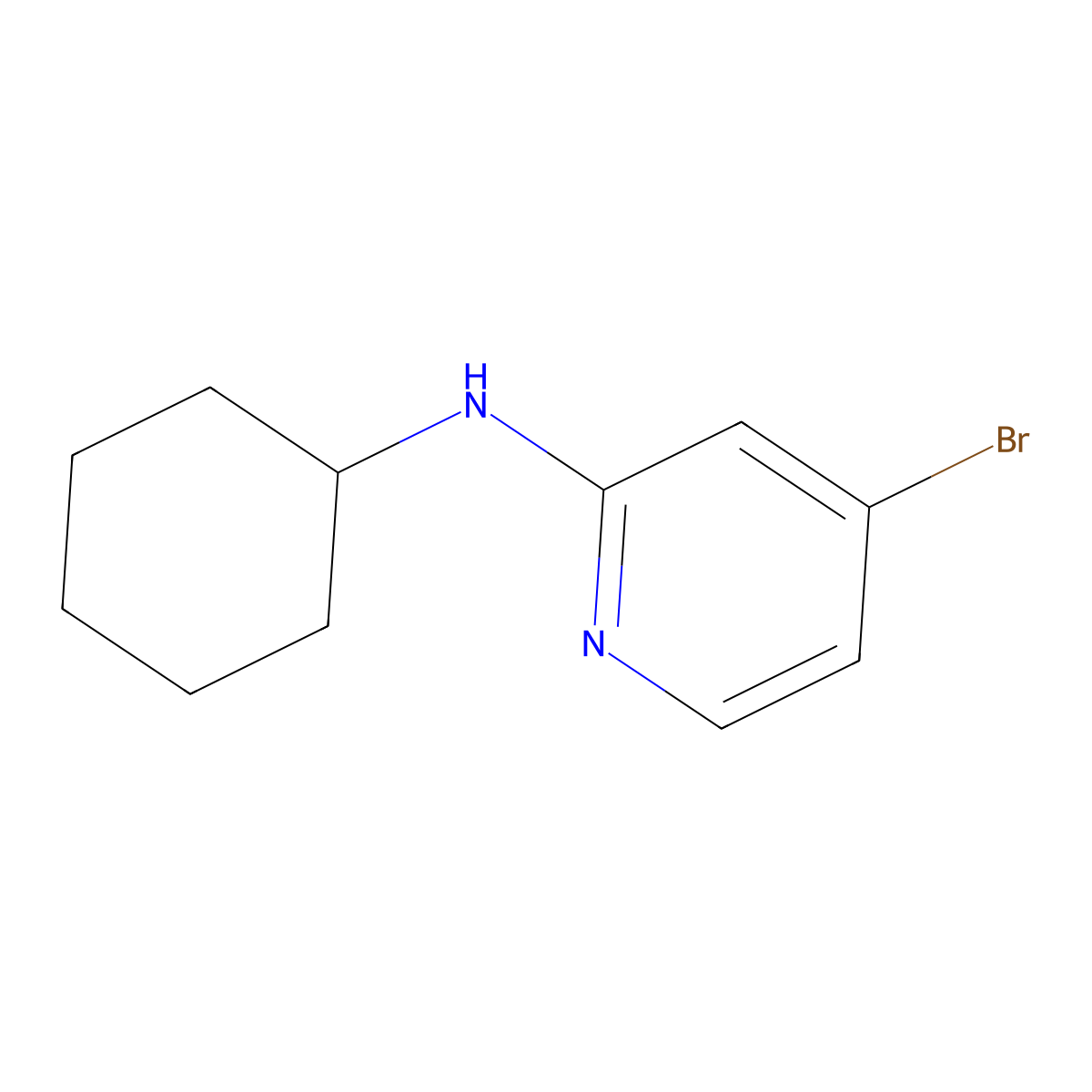 4-Bromo-N-cyclohexylpyridin-2-amine molecular structure, CAS 1262293-75-3