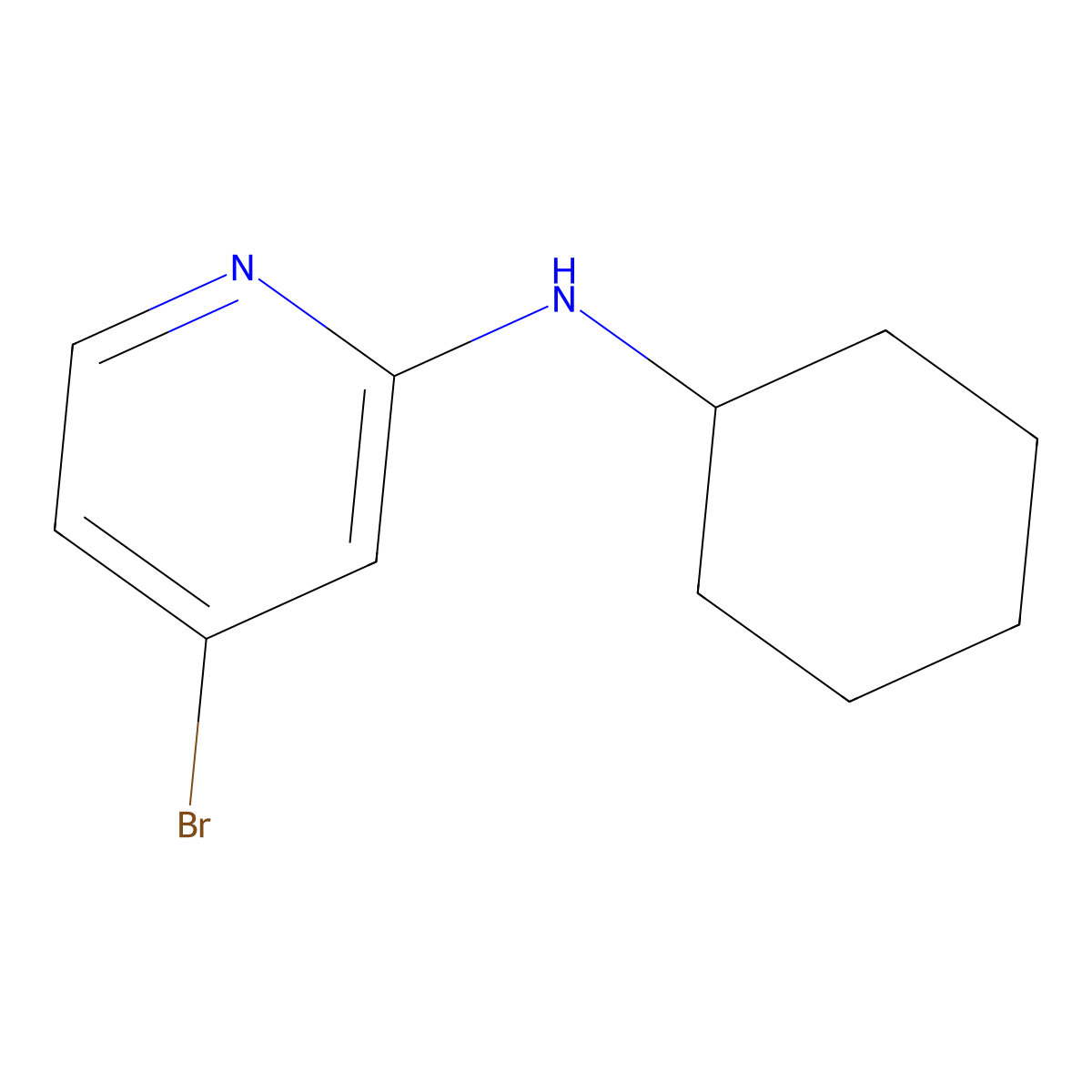 4-Bromo-N-cyclohexylpyridin-2-amine molecular structure, CAS 1262293-75-3